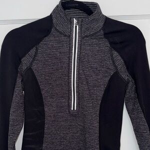 Women’s Lululemon Half-Zip reversible brushed Pullover - Black & Charcoal
